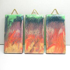 Hanging art tile triptych